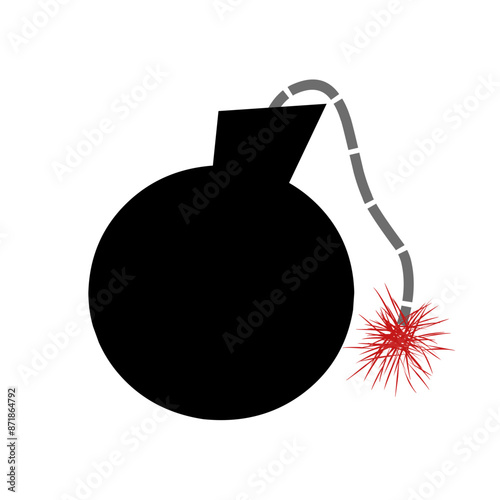 bomb with burning fuse