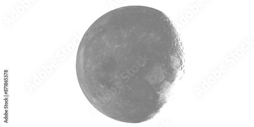 Fototapeta Naklejka Na Ścianę i Meble -  blue sphere isolated on white background Moon crystal clear high resolution 4k pattern furnished by NASA design png isolated canvas background, transparent template use slide infographics backdrop im