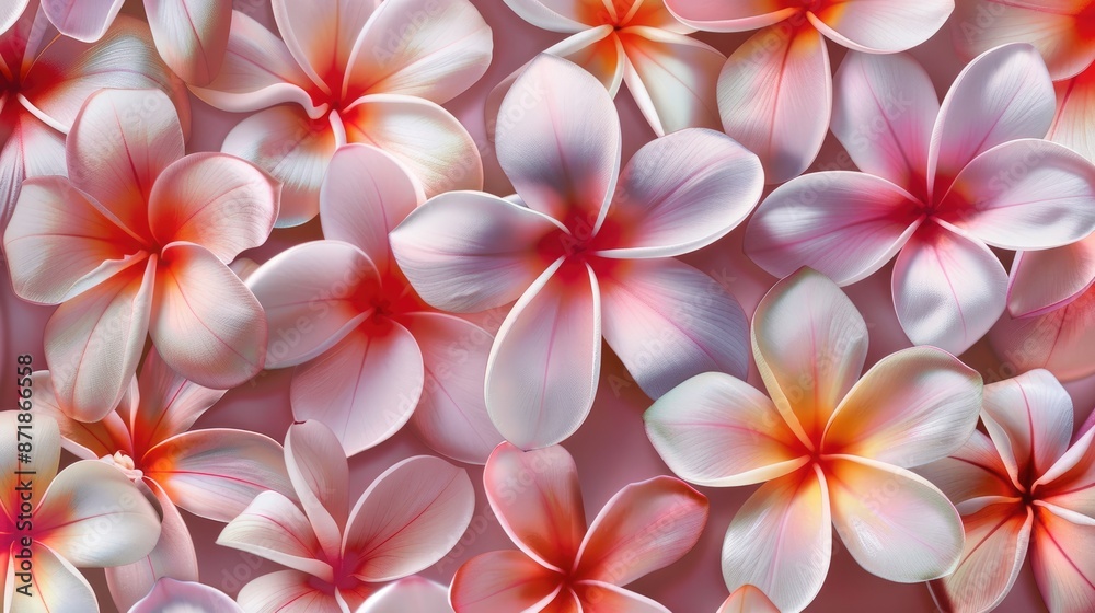 Seamless pattern background featuring frangipani flowers