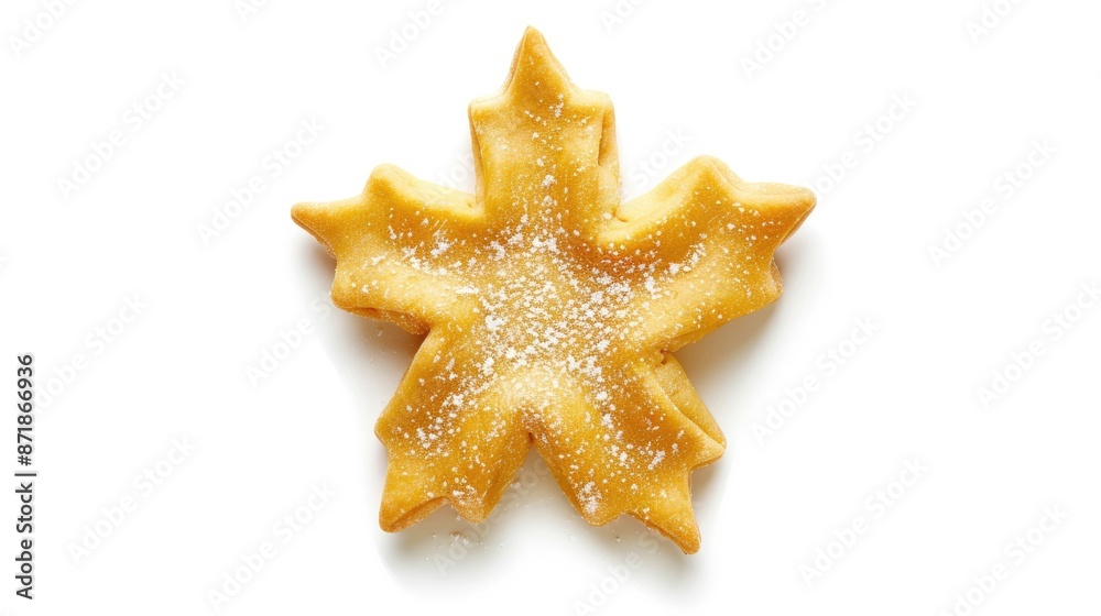 Golden star made from dough top view on white background Golden star made from dough top view on white background