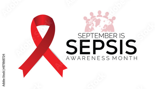 Sepsis Awareness Month is observed every year on September. banner design template Vector illustration background design.