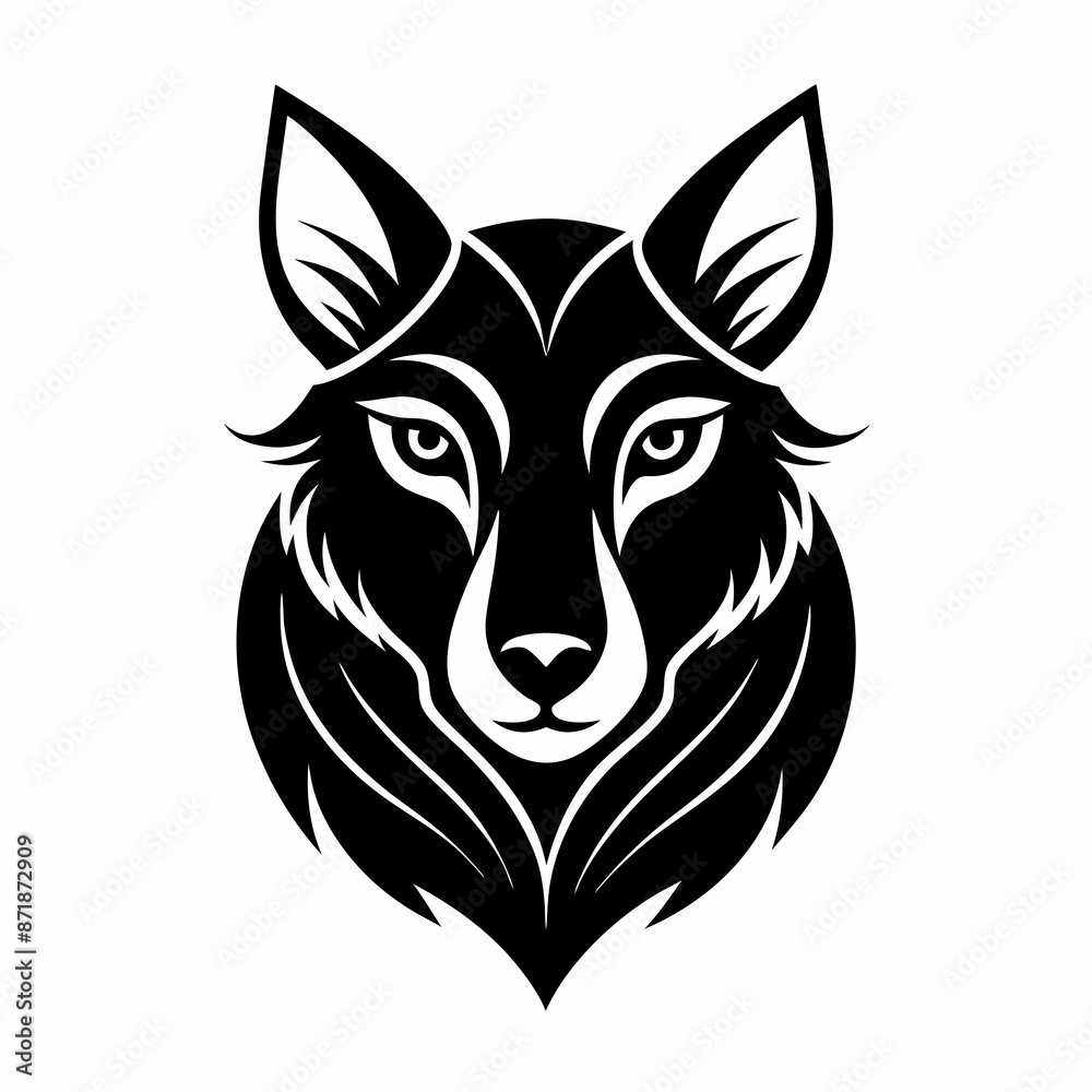 Fototapeta premium Animal logo icon black shape white background