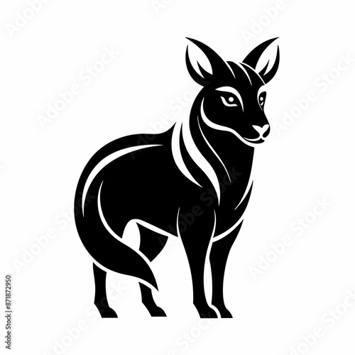 Animal logo icon black shape white background