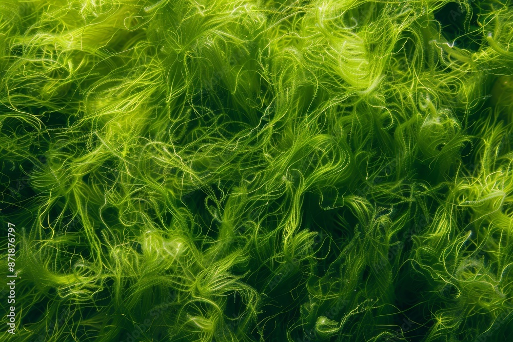 Obraz premium Closeup of green seaweed for natural background or wallpaper