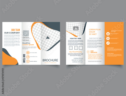 Tri Fold Brochure Design Template for your Company, Corporate, Business, Advertising, Marketing, Agency.