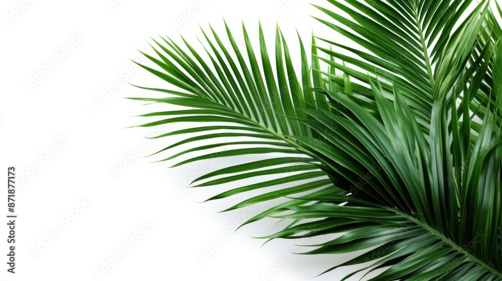 Fototapeta premium palm with green leaves on white background