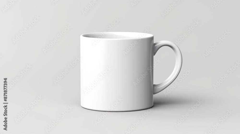 Fototapeta premium coffee cup in ceramic mug on pure white background, 