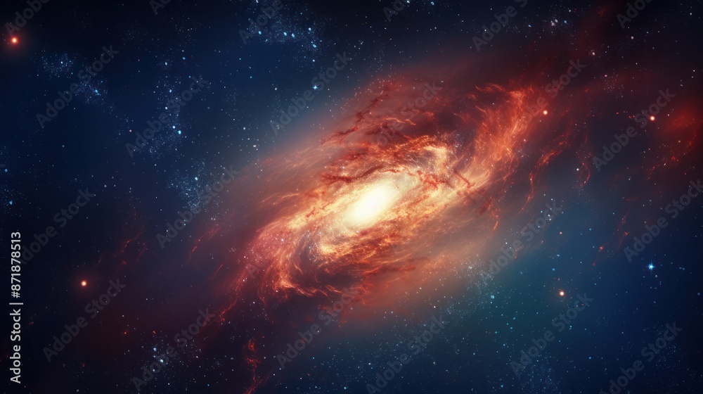 Fototapeta premium a spiral galaxy, with Beauty of deep space.,clouds, night sky