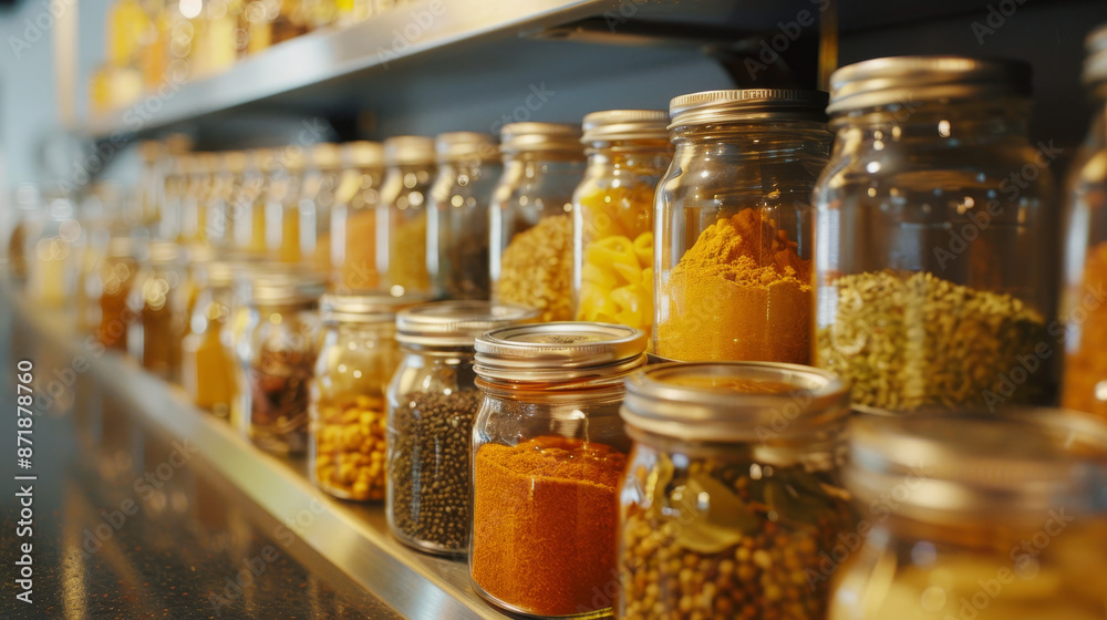 Spice Rack: A stylish, compact rack holding the jars, keeping them organized and easily accessible.
Spice Rack: A stylish, compact rack holding the jars, keeping them organized and easily accessible.