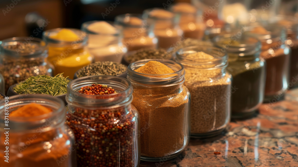 Spice Rack: A stylish, compact rack holding the jars, keeping them organized and easily accessible.
Spice Rack: A stylish, compact rack holding the jars, keeping them organized and easily accessible.