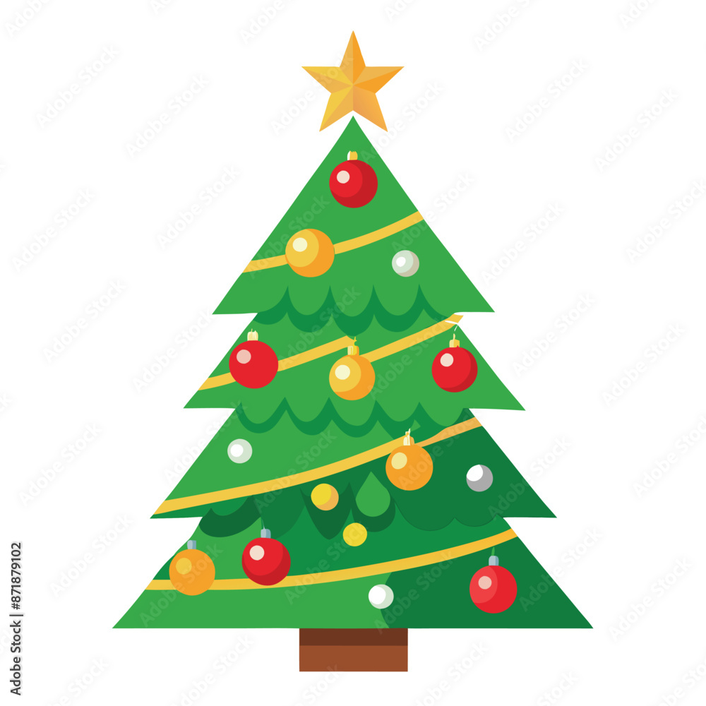 decorative christmas tree illustration on solid background decorative christmas tree illustration on solid background