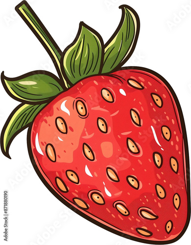 Berry Doodle: A Simple Cartoon of a Strawberry