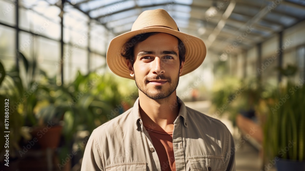 Portrait of confident male worker holding hat while standing Portrait of confident male worker holding hat while standing
