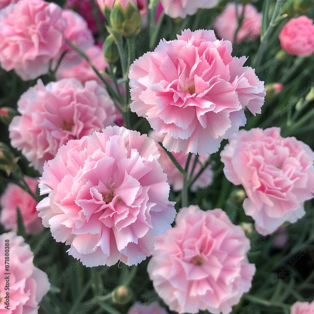 sweet pink carnation bright green stem. sweet pink carnation bright green stem.