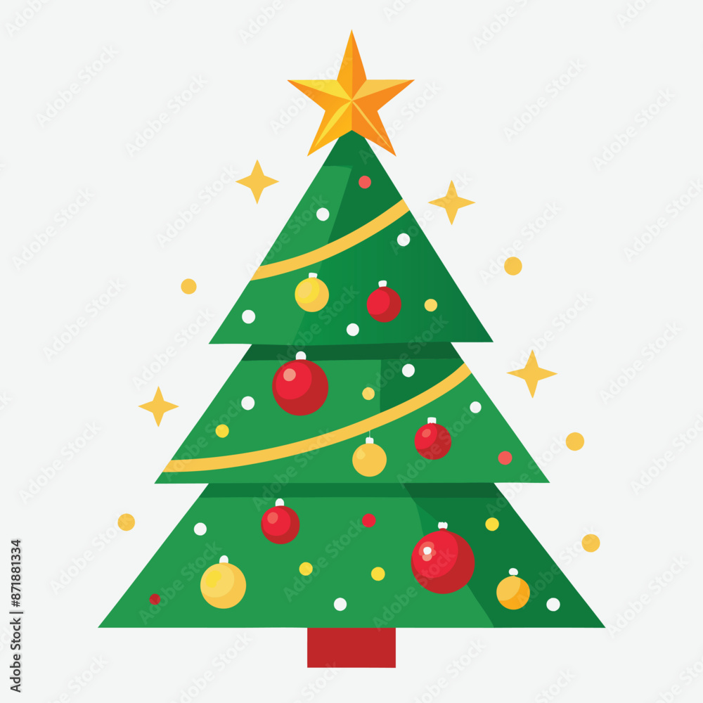 decorative christmas tree illustration on solid background decorative christmas tree illustration on solid background