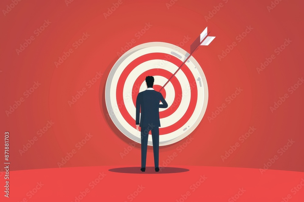 man poised with bow and arrow ready to hit target man poised with bow and arrow ready to hit target