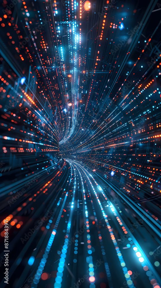 Internet Cyber big data flow. data fields. Network line connect stream. Concept of AI technology, digital background Dynamic particles sound wave flowing over dark. illustration wallpaper. Internet Cyber big data flow. data fields. Network line connect stream. Concept of AI technology, digital background Dynamic particles sound wave flowing over dark. illustration wallpaper.