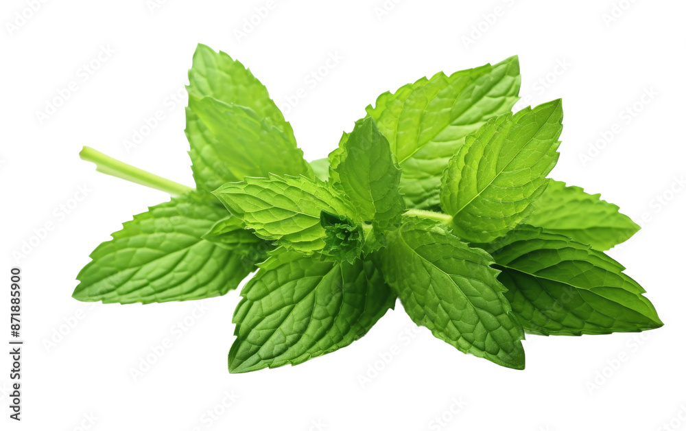 Fresh mint leaves isolated on transparent background Fresh mint leaves isolated on transparent background