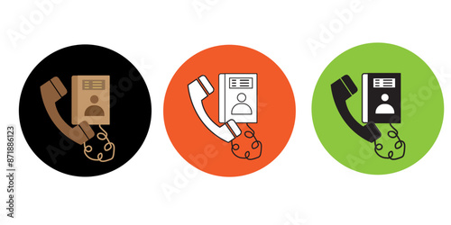 Telephone and Address Book Flat Icon