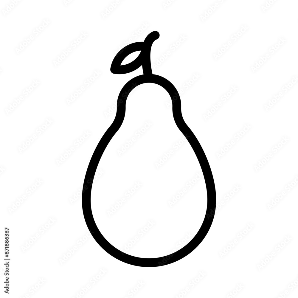 avocado linear logo mark in black and white
