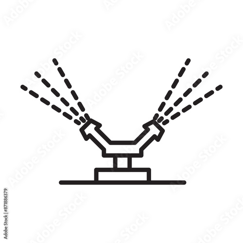 Automatic irrigation sprinklers linear logo mark in black and white