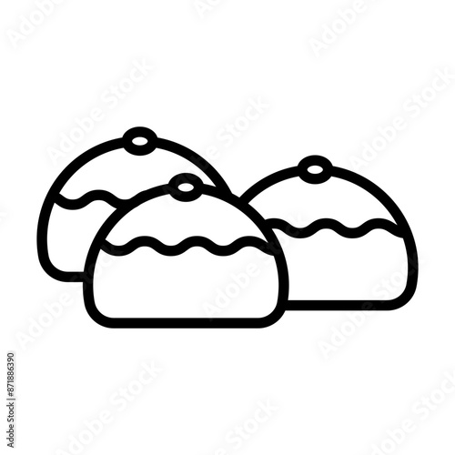 belgian buns linear logo mark in black and white