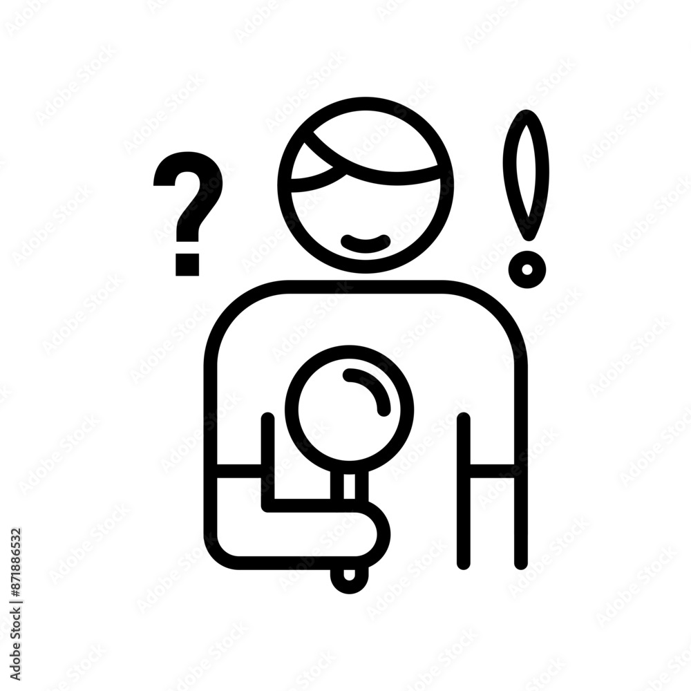 Curiosity linear logo mark in black and white Curiosity linear logo mark in black and white
