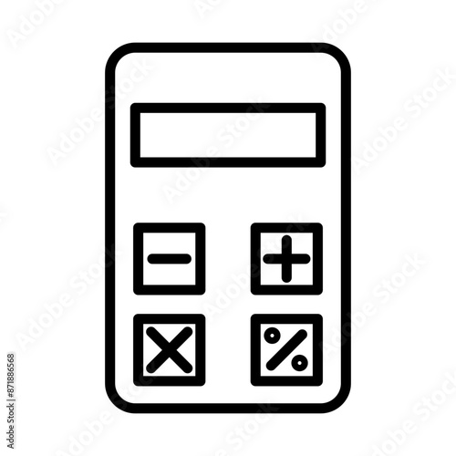 Calculator linear logo mark in black and white