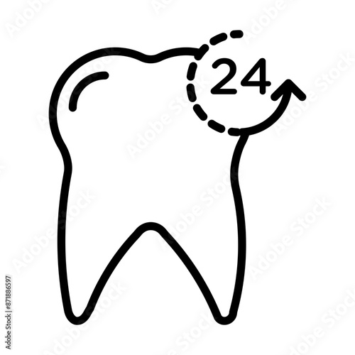 Dental Protection for 24 Hours linear logo mark in black and white