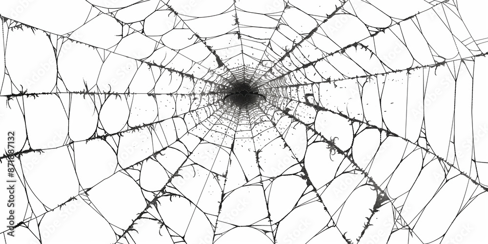 Obraz premium High-Resolution 3D Cartoon Line Art Illustration of a Complex Tangled Web Without Spider - Ideal for Graphics and Media