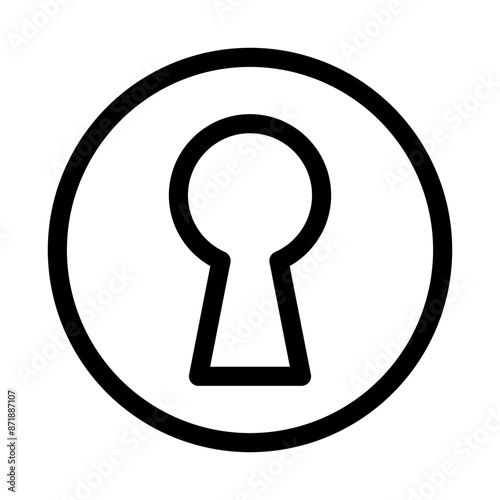 key hole linear logo mark in black and white