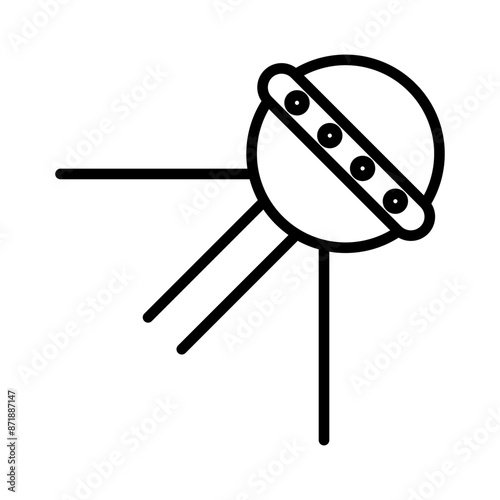 Linear sputnik linear logo mark in black and white