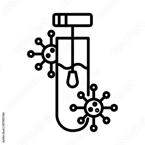 PCR test linear logo mark in black and white