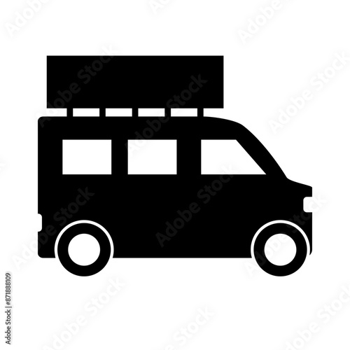 Election campaign car silhouette icon. Vector. photo