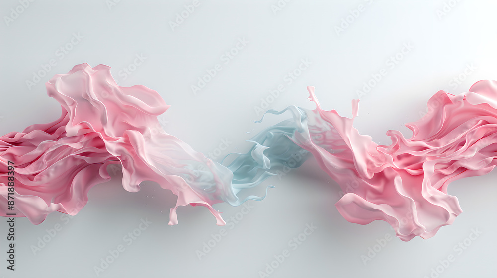 Fototapeta premium Flowing pink and blue abstract fabric texture