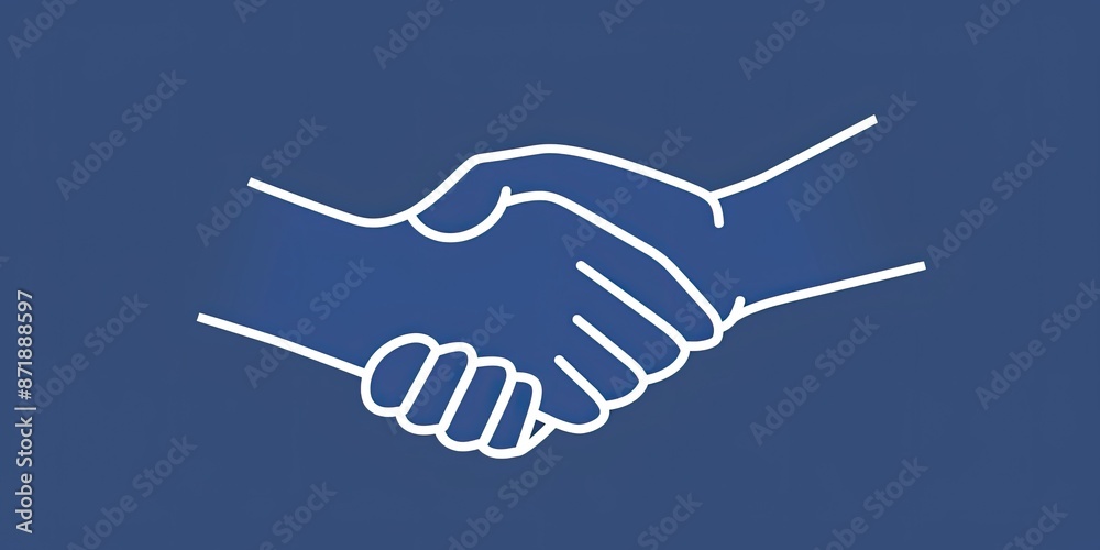 Fototapeta premium Partnership Handshake Drawing