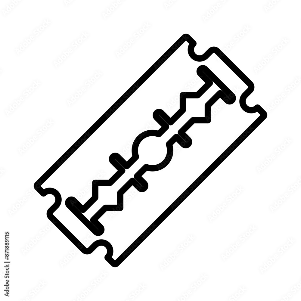 Razor blade linear logo mark in black and white Razor blade linear logo mark in black and white