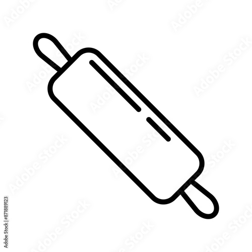 rolling pin linear logo mark in black and white