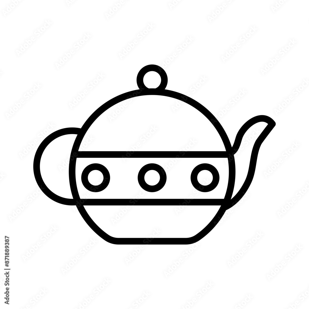 Teapot linear logo mark in black and white Teapot linear logo mark in black and white