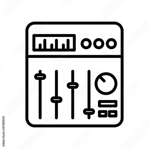 Sound mixer linear logo mark in black and white