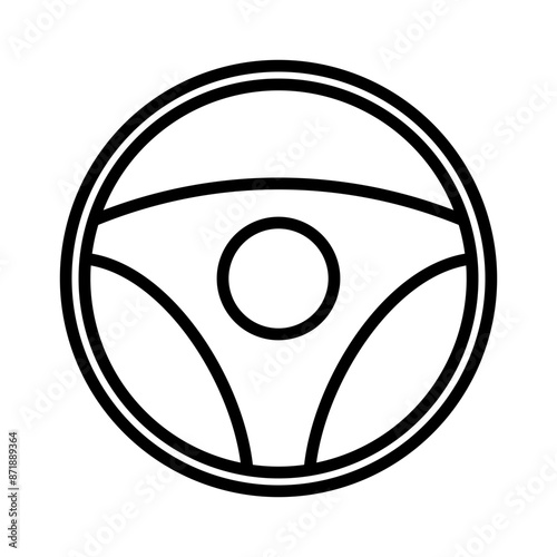 Steering wheel linear logo mark in black and white