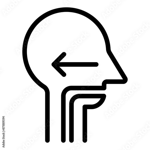 Swallowing reflex linear logo mark in black and white