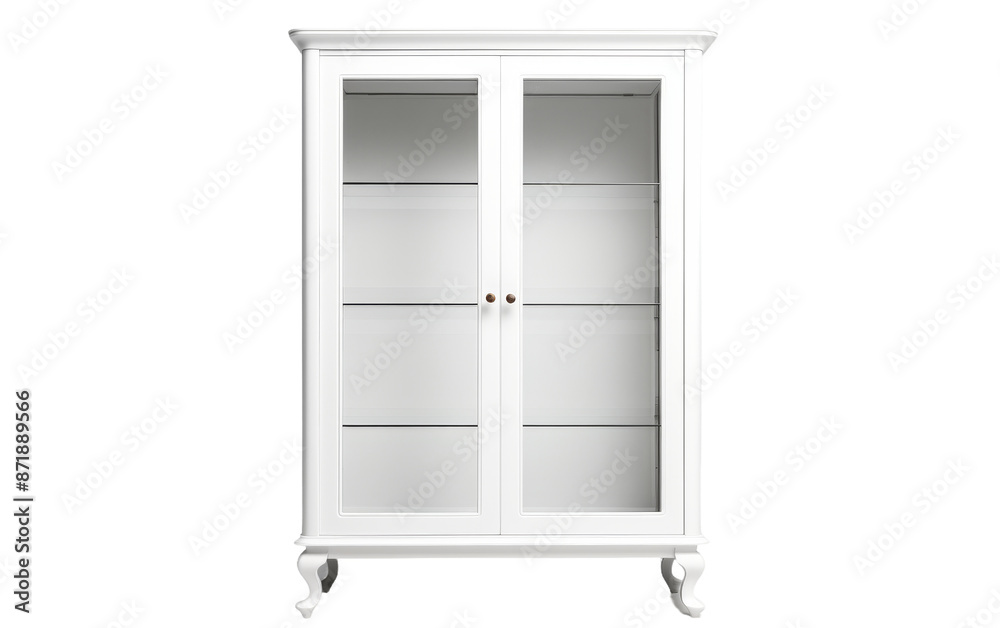 Glass-front china cabinet isolated on transparent background