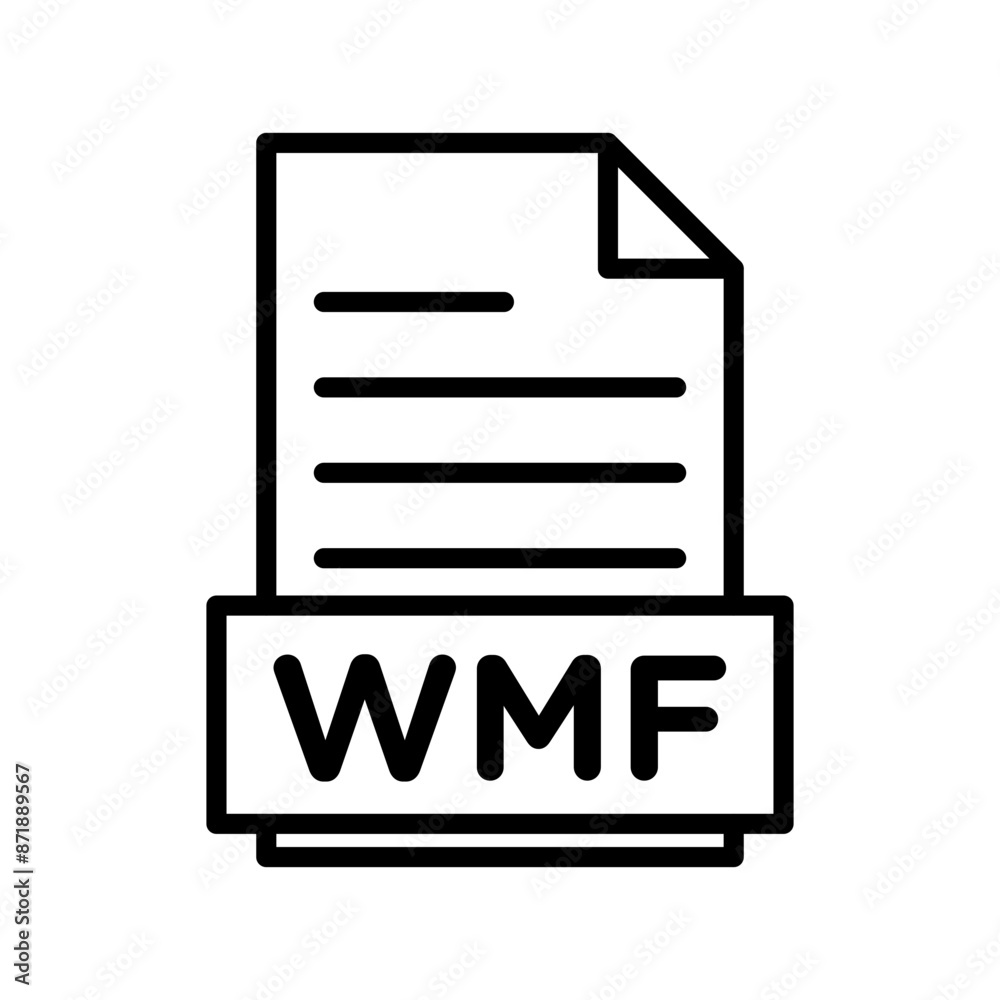 WMF File Document logo sign vector outline WMF File Document logo sign vector outline