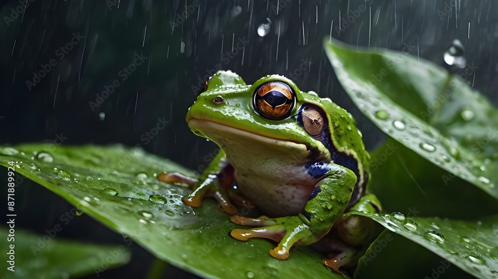 Obraz premium frog on the leaf