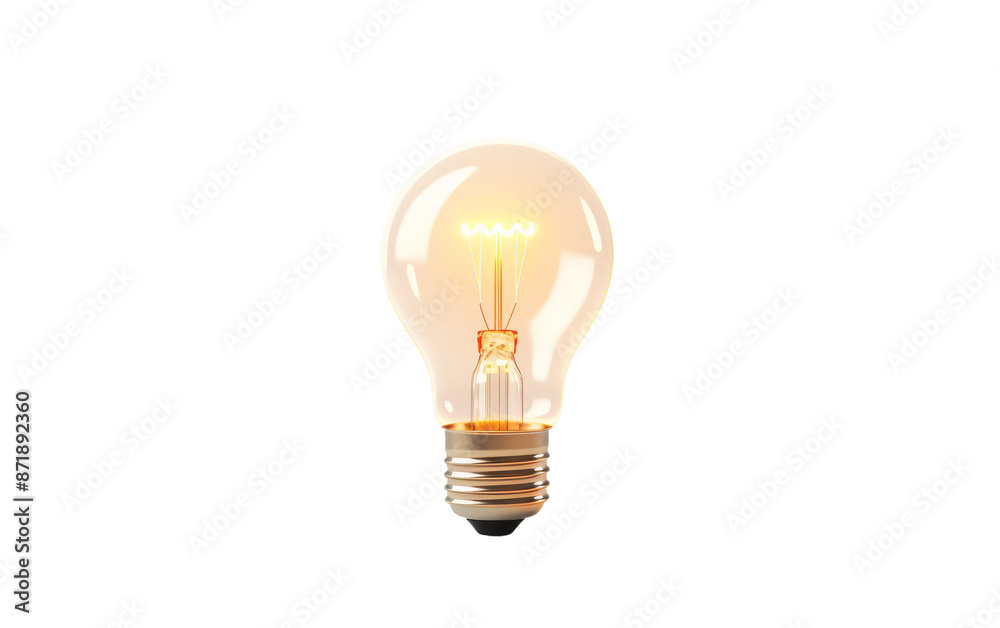 Glowing Light Bulb Isolated on Transparent Background Glowing Light Bulb Isolated on Transparent Background