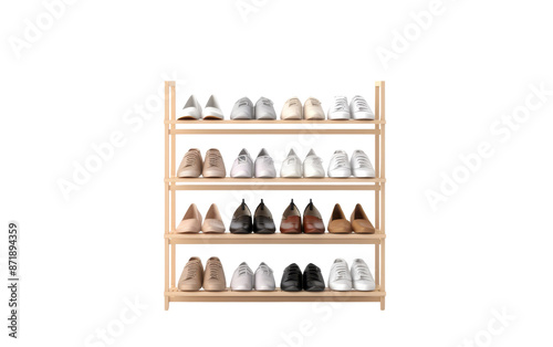 Wallpaper Mural Wooden Shoe Rack Isolated on Transparent Background Torontodigital.ca