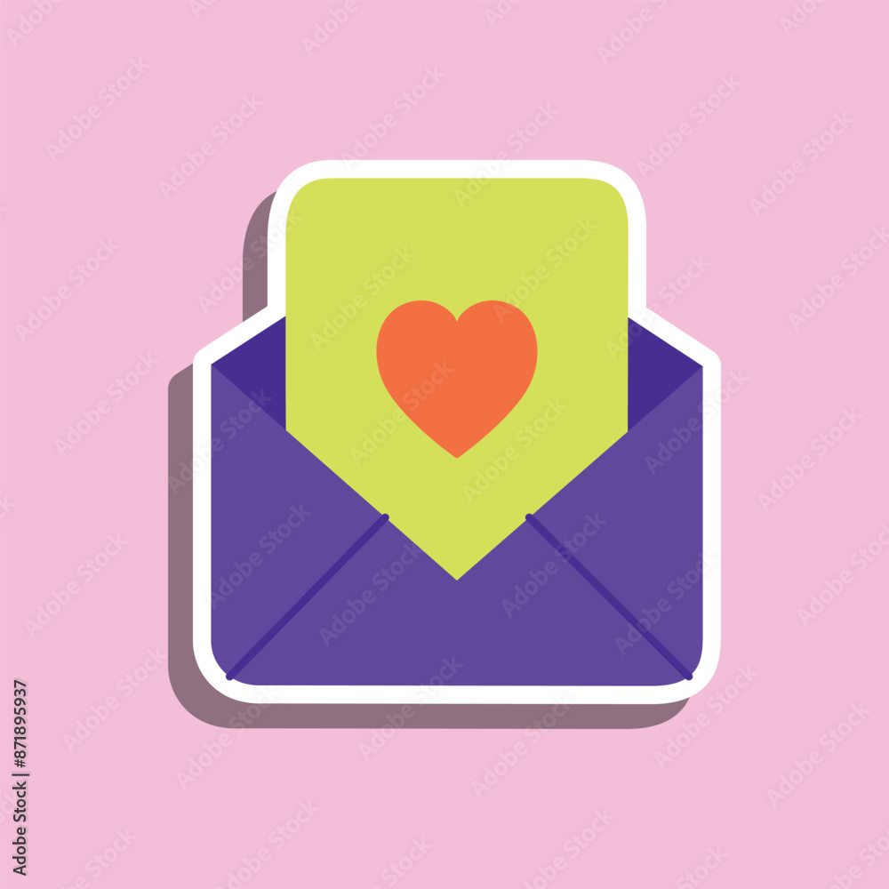 envelope with heart. Valentine day symbol envelope with heart. Valentine day symbol