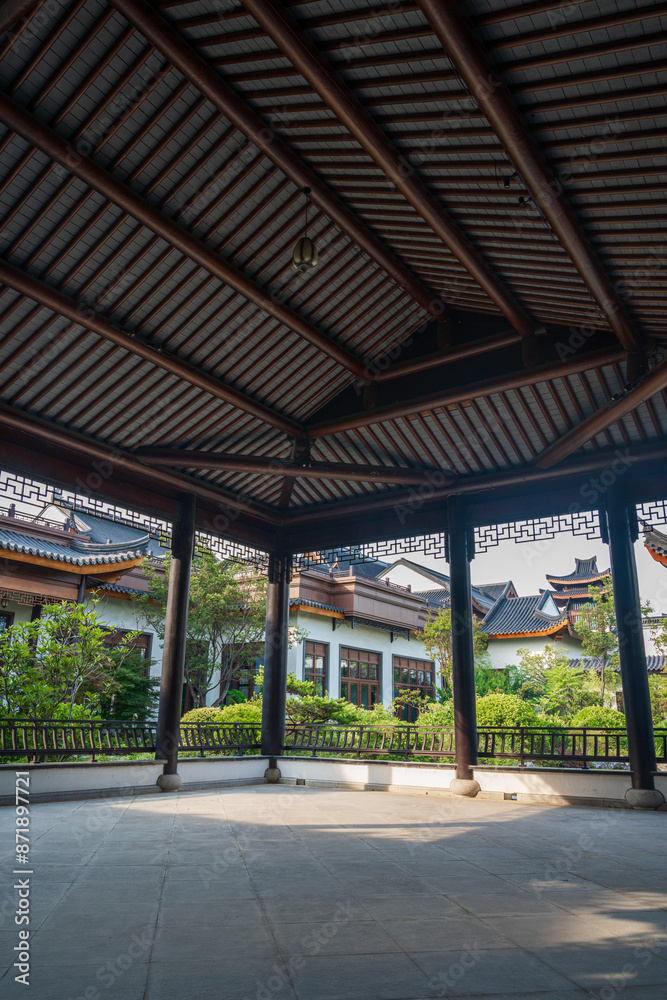 Tranquil Traditional Asian Pavilion in Garden Tranquil Traditional Asian Pavilion in Garden