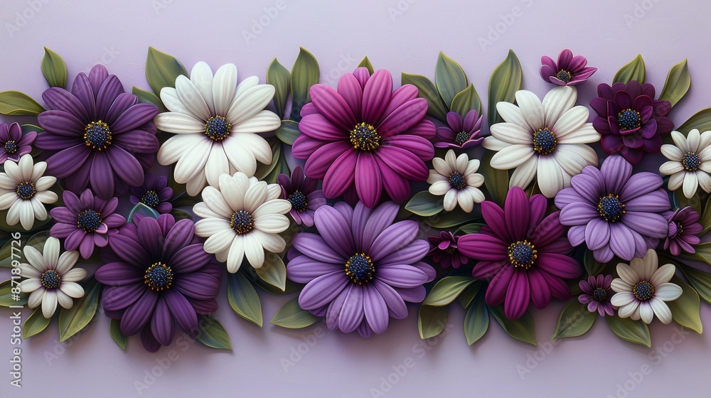 Purple and White Flower Garland Decoration Purple and White Flower Garland Decoration